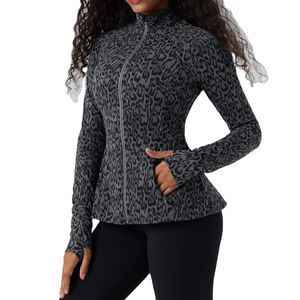 Newest Design Women <b>Yoga</b> <b>Jacket</b> Running Gym Fitness Top Slim Fit Breathable Stretch Sportswear <b>Yoga</b> <b>Jacket</b> with Custom Logo OEM - Product Image 3