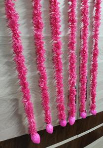PAQUETE de 12 FLORES ARTIFICIALES DE JAZMÍN ROSA COLGANTE, ACOMPLADAS A UNA ROSA ROSA, PARA DECORACIÓN DE DIWALI Y GANPATI / COLGANTE DECORATIVO - Product Image 4