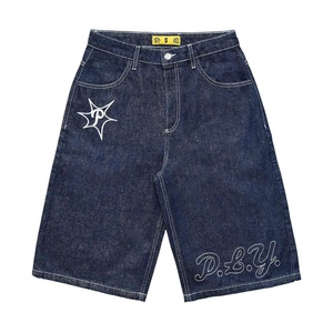 Design personnalisé Logo brodé Street Style Summer Y2K Pure Cotton Denim Washed Shorts Street Wear Jean Baggy Shorts - Product Image 6