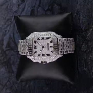 Montre de luxe VVS Moissanite Diamond Silver Ton pour le mouvement ETA en acier inoxydable pour hommes d'affaires - Product Image 2