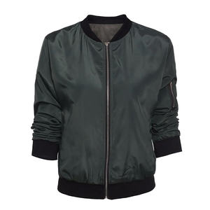 Chaqueta Bomber Cálida y Elegante para Mujer, Otoño, Cierre de Cremallera, Dobladillo Acanalado, Transpirable, Ecológica, Diseñada para la Moda Moderna al Aire Libre - Product Image 1