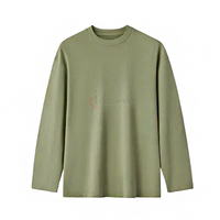 T-shirt à manches longues 100 % coton pour homme, design uni, coupe oversize, vente chaude, personnalisable, pour adultes, OEM, vente en gros
