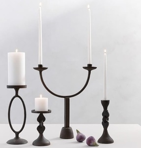 Soportes de velas de Metal de tendencia de Venta caliente Color negro de hierro para el hogar Hotel Villas y uso decorativo de boda - Product Image 1