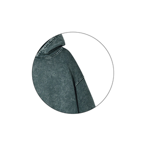 100% algodón 400 GSM peso pesado desgastado negro ácido lavado Sudadera con capucha en blanco hombres pulóver Vintage invierno sudaderas con capucha logotipo personalizado - Product Image 4