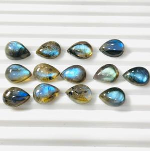 ชุดอัญมณีทรงหลังเบี้ยตัดรูปลูกแพร์ขนาด8x12มม. ทำจากแร่แลบราโดไรต์ธรรมชาติ13ชิ้น - Product Image 1