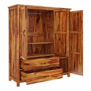 Armoire de chambre à coucher moderne en bois massif artisanal avec tiroirs pour hôtels et appartements par Java Wood Furniture - Product Image 6