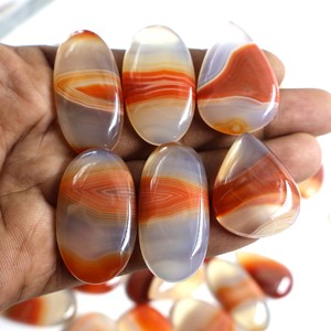 Cabujones de ágata de encaje naranja natural, piedras preciosas de ópalo de cristal de alta calidad, fabricación de joyas, colgante de tamaño de forma mixta, lote de ágata roja - Product Image 2