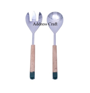 Newly Designed <b>Salad</b> Server Set Best Seller Stainless Steel Cutlery Serving Spoon Fork Set Resin Handle <b>Salad</b> <b>Tools</b> Utensils - Product Image 5