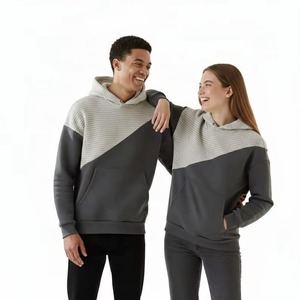 Sweat-shirt à capuche unisexe personnalisé, coupe classique, color block, tricoté, 100% coton, respirant, décontracté, pour l'automne, vente en gros OEM - Product Image 2