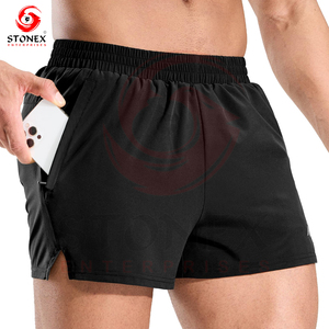Pantalones cortos deportivos de secado rápido para hombre de alta calidad MOQ bajo ropa informal de verano para exteriores tejido de lona tejido de punto - Product Image 1