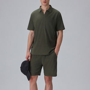 2025 Alta Calidad recién llegados verano camiseta conjunto corto Casual hombres verano 2 piezas Twin Set - Product Image 3