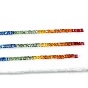 Piedras Preciosas Sueltas de Zafiro Natural Multicolor de 4 mm, Corte Princesa Cuadrado Facetado, Grado Superior, Certificado IGI, Precio al por Mayor - Product Image 6