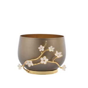 Top Quality Stainless Steel Serving <b>Bowl</b> With Natural Brass <b>Bamboo</b> Leaf Accents Luxury Design Home Decor Serveware <b>Bowl</b> - Product Image 4