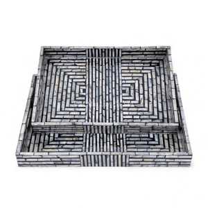 Plateau rectangulaire en nacre naturelle pour la décoration de la maison, plateau de service artisanal en coquille naturelle, fabriqué directement au Vietnam - Product Image 4