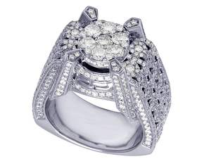 Trendy Hip Hop VVS Moissanite Diamond Gold Plated S925 Sterling Silver Iced Out Anillo personalizado para hombres - Product Image 4