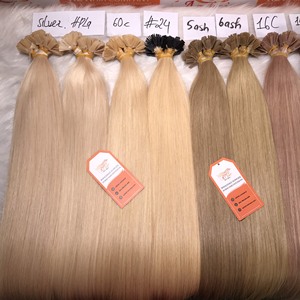 Vente Flash de haute qualité 100% Remy Extensions de cheveux humains kératine droite naturelle pointe plate longue longueur - Product Image 5