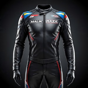 Traje de moto de cuero de carreras | Malik Raza | Armadura CE Compatible - Product Image 2