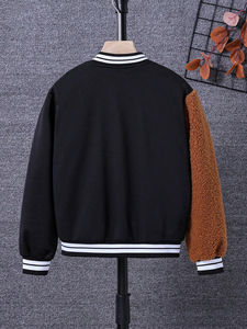 Vestes d'université pour hommes de grande taille vestes d'université en gros vestes d'université patché d'ours veste d'université Letterman unie avec logo personnalisé - Product Image 2