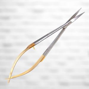 Micro-ciseaux de microchirurgie en carbure de tungstène 12 cm Castroviejo, acier inoxydable allemand, micro-ciseaux à ressort à action rapide - Product Image 1