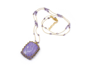 สร้อยคอแนววินเทจทำด้วยมือพร้อมจี้ลูกปัดไข่มุกเพชรธรรมชาติดีไซน์ใหม่สร้อยคอลูกปัดแฟชั่น - Product Image 4