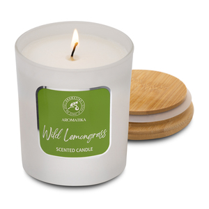 Vela Aromática de Soya con Aroma a Hierba Limón Silvestre Aromatika en Frasco de Vidrio, Colección para el Hogar, Vegana, Ecológica, Aromaterapia, Regalo Energizante - Product Image 1