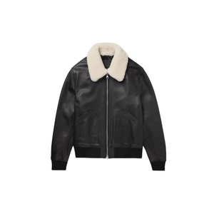 Chaqueta Bomber de Piel de Oveja Hecha a Mano para Hombre, Cuero Genuino, Cálida, Duradera, Cómoda y Elegante, Ropa de Abrigo de Invierno - Product Image 2