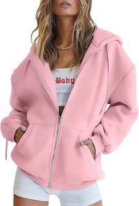 345 gramos/M poliéster algodón sólido manga larga con capucha de gran tamaño Otoño Invierno pulóver Sudadera con capucha para mujer alta calidad personalizada - Product Image 4