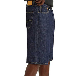 Pantalones cortos de mezclilla de estilo Vintage de pierna ancha para hombre, pantalones cortos holgados de Hip Hop de talla grande, transpirables y ecológicos con patrón sólido de alta calidad - Product Image 5