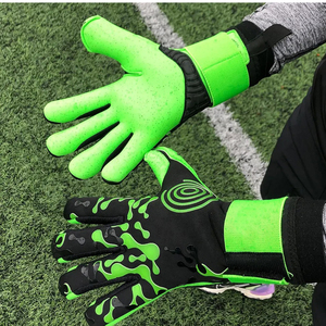 Gants de gardien de but de football en cuir antidérapants avec sangle de poignet réglable et fermeture éclair pour enfants - Product Image 2