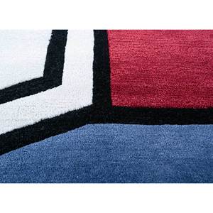 Tapis rectangulaire Concoction Blue en laine et viscose tufté à la main, motif abstrait, 9x12, pour salon ou couloir, épaisseur 10 mm - Product Image 3