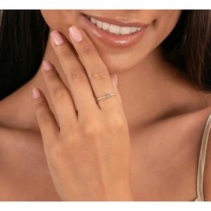 Bague de fiançailles et de mariage personnalisée pour femme, en or 14 carats, avec double moissanite, creuse, de la marque Fine Jewelry Designer, provenant d'un exportateur indien. - Product Image 4