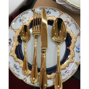 Ensemble de couverts en laiton doré offrant une brillance luxueuse améliorant l'esthétique de la table pour les dîners - Product Image 5