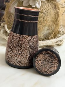 Thermos de luxe  Thermos décoratif  Thermos au design vintage  Thermos gravé de fleurs  Flacon en métal gaufré - Product Image 4