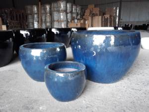 [Leo Nguyen Le] - Macetas de cerámica redondas, brillantes y esmaltadas de colores, para flores, de exterior, grandes, para jardín, venta al por mayor. - Product Image 4