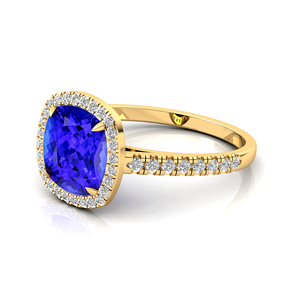 Anillo de Compromiso de Boda con Tanzanita Natural Clásica de Oro Sólido y Diamante Real, Regalo para Fiesta de Madre - Product Image 6