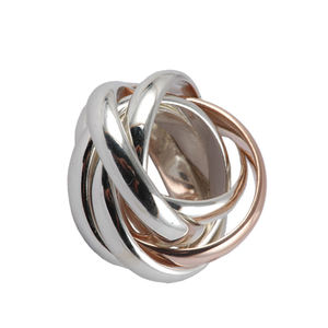 Fashion Original Design <b>Plain</b> Band 925 Sterling Silver Two Tone <b>Ring</b> New Fashion Jewelry Wholesale Ready Stock - Product Image 2