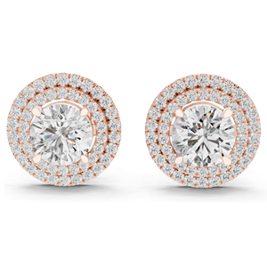 2.68 CT Lab Diamond Halo <b>Stud</b> <b>Earrings</b> Round Brilliant Cut 18KT, 14KT, 10KT Gold & 925 Silver Rose, Yellow, White Gold - Product Image 3