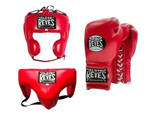 Conjunto de boxeo con cordones guantes con protector de cabeza de mejillas en cuero de vaca genuino para artes marciales y entrenamiento físico - Product Image 4