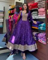 Robe Anarkali Designer Bollywood Pakistanaise de Luxe, Salwar Kameez de Qualité Supérieure avec Séquences Tendances pour Mariages et Soirées Décontractées