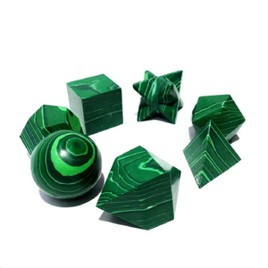 ชุดหินรูปทรงเรขาคณิต,ชุดรูปทรงเรขาคณิตทำจากหินมาลาไคต์สีพื้นหินธรรมชาติสิ่งศักดิ์สิทธิ์บำบัด - Product Image 6