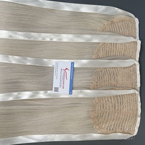 Produit le plus vendu 2025 Extensions de cheveux naturels lisses couleur blanche Queue de cheval Cheveux humains vietnamiens Cheveux argentés Facile à appliquer - Product Image 5