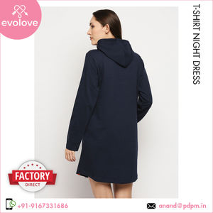 ผ้าฝ้าย 100% ถัก Nighty ชุดนอนสั้นสวมใส่เสื้อยืดคลุมด้วยผ้ายาวสําหรับสุภาพสตรีสําหรับผู้ซื้อจํานวนมาก - Product Image 6