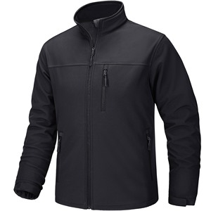 Blouson Softshell Homme Personnalisé à Capuche Col Montant en Toile Imperméable Coupe-Vent Hiver Sport Extérieur Grande Taille - Product Image 4