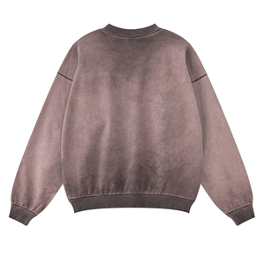 Fácil de usar Patrón sólido Tamaño personalizado O Cuello 100% algodón Lavado ácido Básicos Sudadera mezclada de algodón para hombres - Product Image 6