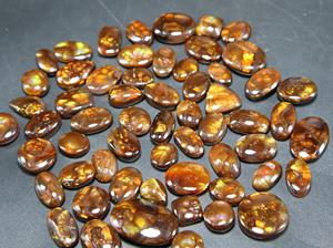 พลอยอะเกตไฟเม็กซิกันอัญมณีทรงหลวมแบบเรียบพลอยเทียมจากไฟอาเกตทรงหลังเบี้ย400.00ชุดเครื่องประดับกะรัตทำให้มีทุกขนาด - Product Image 2