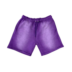 Shorts unisexes en molleton 100 % coton 280 GSM, personnalisables, de haute qualité, unis, à motif uni, avec taille élastique, vente en gros - Product Image 2