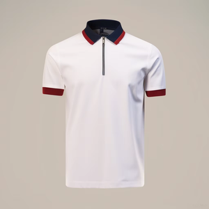 Diseño de impresión personalizable de alta calidad para hombre, manga corta, cremallera, informal, para hombre, patrón de solapa, polos con cremallera - Product Image 5