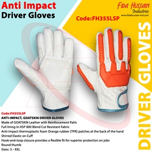 ถุงมือขับรถกันกระแทกหนังแพะเต็มรูปแบบป้องกันการกระแทกถุงมือนิรภัยสไตล์นิ้วหัวแม่มือกลมสีส้มปาล์ม - Product Image 6