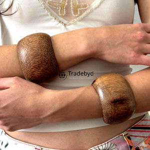 Classic Natural Wood Bangle Handmade Jewelry for <b>Girls</b> by Tradebyd - Product Image 1
