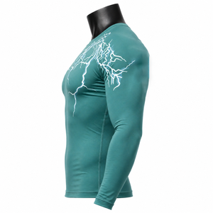 Camiseta de Compresión de Manga Larga Personalizada para Hombre, con Estampado de Rayos, de Secado Rápido, para Gimnasio, Fitness, Protección contra Rozaduras, Ropa Deportiva de Alto Rendimiento, OEM ODM - Product Image 4